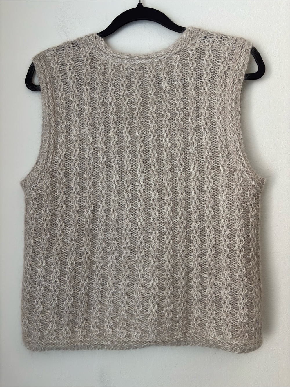 Jay Jacobs Vintage Silk Mohair Wool Knit Vest Size Large 90s Minimalist Natural - Picture 5 of 8